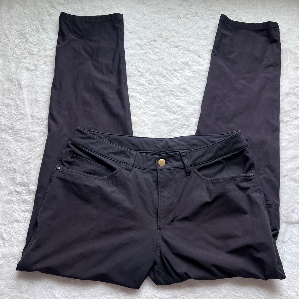 Black Technical Straight Leg Hiking Pants Outdoor Utility‎ Trousers Size 33x29